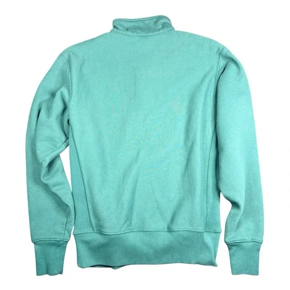 Champion Sweater Mens Small 1/4 Zip Pullover Sweatshirt Teal Green Reverse Weave - Picture 4 of 6